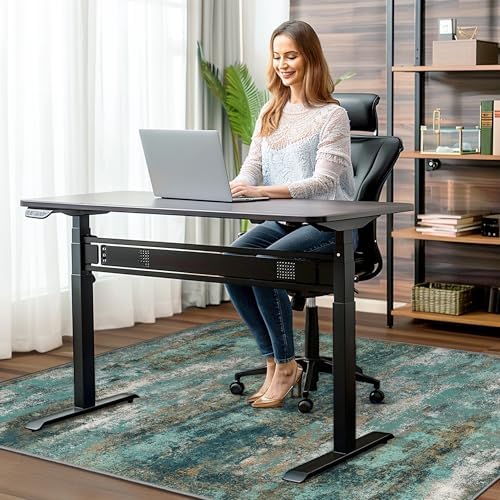 48"x60" Office Chair Mat for Hardwood Floor, Non-Slip Washable Teal Blue - Image 2