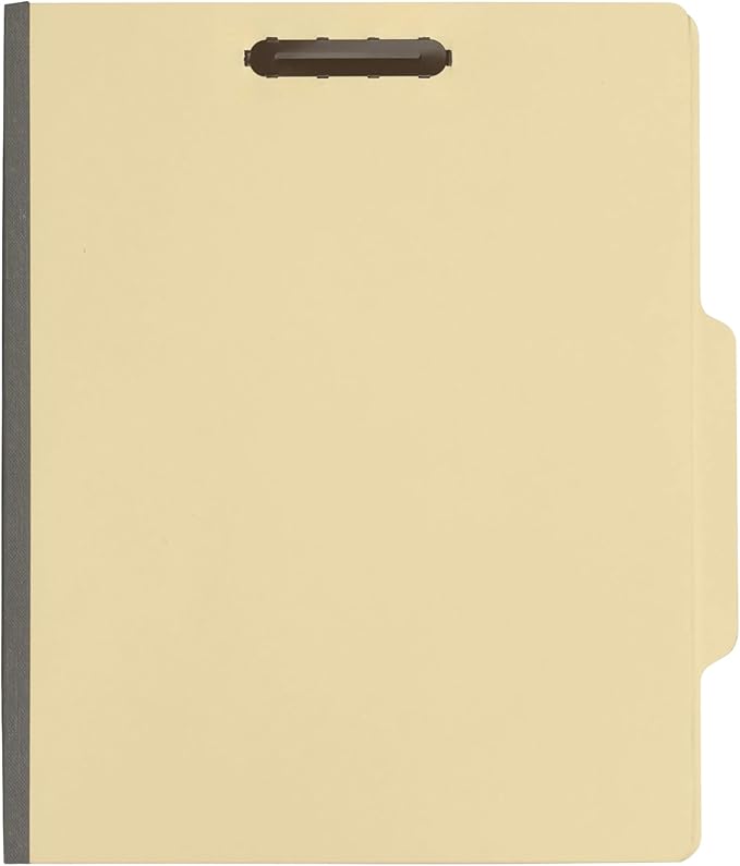 The File King Two Divider Manila Classification File Folder - Letter Size | 10 Pack | 2/5 ROC Top Tab | 1" Expansion | 2" Fastener Prongs | Made in America by TheFileKing