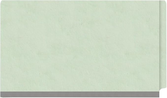 Ecom Folders End Tab Pressboard Classification Folders | Legal Size 25 Pt Type III Stock with 3 Dividers & 3" Tyvek Expansion | 2 Fasteners Pos 1 & 3 for Medical & Office Docs | Pale Green, Box of 10 - Image 3