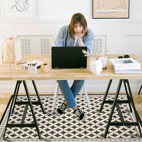 Office Chair Mat for Hardwood Floor, 60"x45" Easy Glide Computer Desk Mat Protector for Rolling Chair Under Desk Rug Nonslip Backing, Machine Wash, (Modern) - Image 2