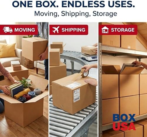 BOX USA Medium Boxes Holds 65lbs, 16x14x12 25-Pk for Shipping & Packing - Image 7