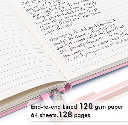 feela 12 Pack Notebooks Journals Bulk, Hardcover Notebook Classic Ruled Lined Journals with Pen Holder for Women Girls School Business Supplies, with 12 Black Pens, 120 GSM, 5.1”x8.3”, A5, Rose Pink - Image 3