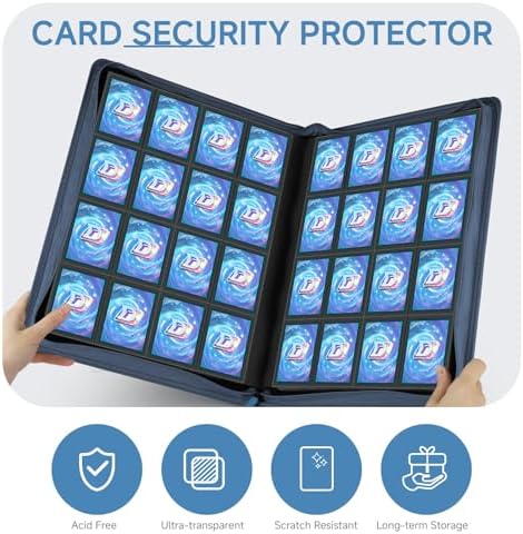 Card Binder with 1024 Cards,16 Pocket Trading Card Binder Includes 32 Page Storage Sleeves,Collection Card Album,Card Holder to Organize and Protect Cards,Navy Blue - Image 6