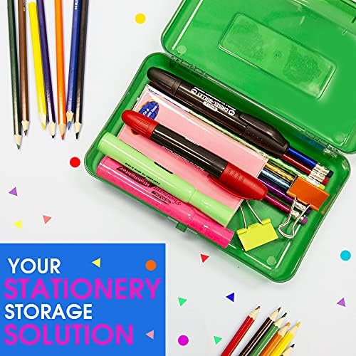 BAZIC PRODUCTS Classic Multipurpose Pencil Box, Stackable, 4-Set - Image 2