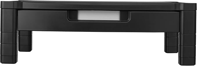 Kantek Wide Deluxe Two-Level Monitor Stand With Drawer, 20" X 13.25" X 3" To 6.5", Black, Supports 50 Lbs - Image 5