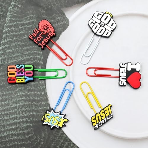 Paper Clips, 20pcs Jesus PaperClips Medium Colored Binder Clips Assorted Book Mark for Paperwork Office School Decorative - Image 7