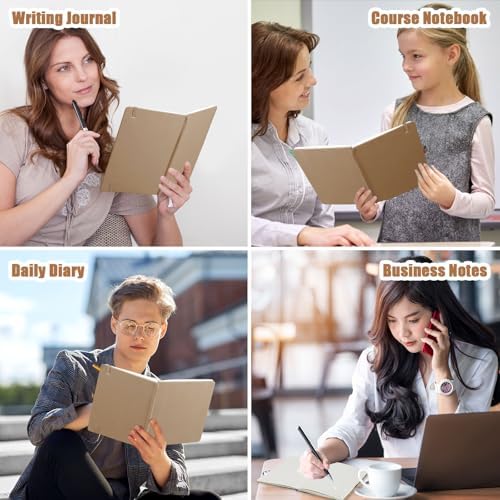 Laumoi 28 Pack A5 PU Leather Lined Notebook Journal, Khaki,Simple - Image 6