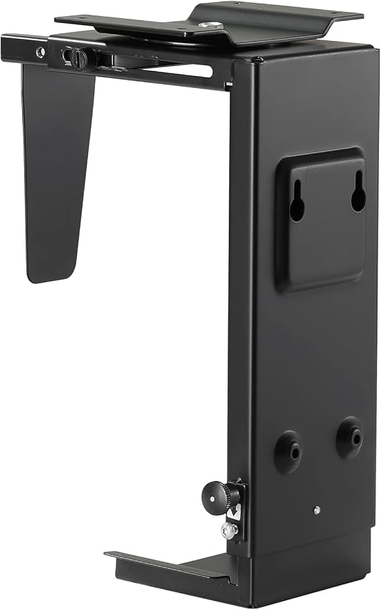 Pholiten Under Desk CPU Mount, 3.94 to 11.61" Wide, Max Load 44Lbs | Universal PC Wall Mount, Adjustable 360 Swivel, Secure Lock by PholitenMonitorArm