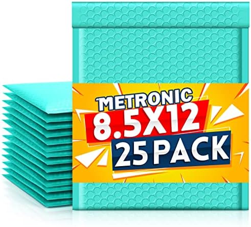 Metronic Bubble Mailer 8.5x12 Inch 25 Pack Padded Envelopes Teal Bulk #2 by METRONIC