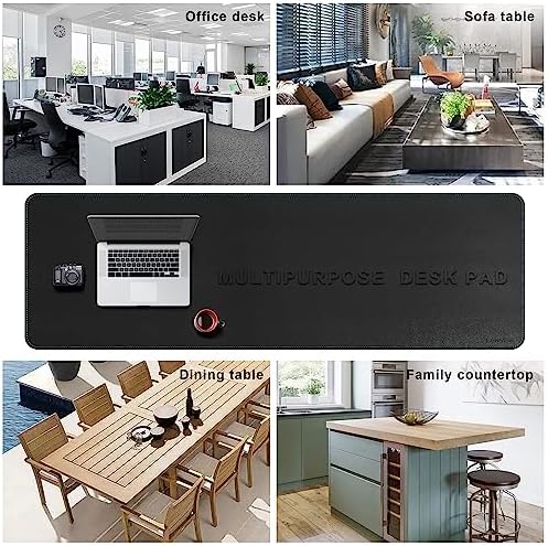 CENNBIE Leather Desk Mat, 71" x 19.6" Large Mouse pad for Desk (Black) - Image 6