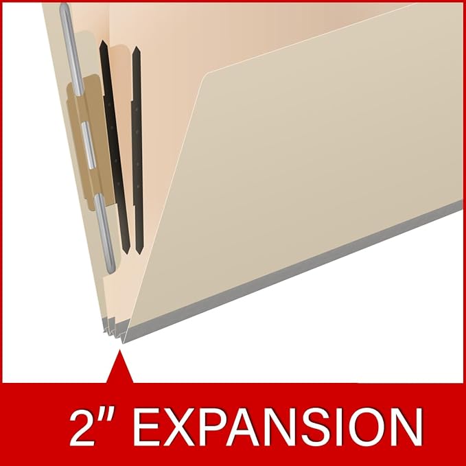 18 Pt. Manila Classification Folders, Full Cut End Tab, Letter Size, 2 Dividers (Box of 10) - Image 7