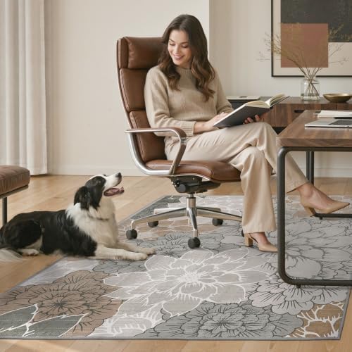 48"x60" Office Chair Mat for Hardwood Floor, Non-Slip Washable Taupe Grey - Image 7