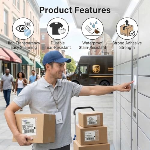 9527 Product 7.5" x 5.5" Clear Adhesive Top Loading Packing List Clear Shipping Pouches, Mailing/Shipping Label Envelopes (4000 Pack) - Image 3