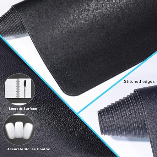 Cacoy PU Leather Desk Pad, 55" x 16" Computer Desk Writing Mat for Office and Home, Large Gaming Keyboard Mouse Pad (Black) - Image 6