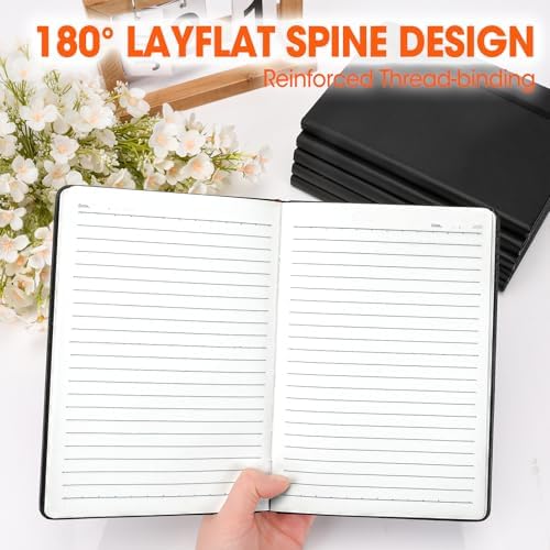 12 Pack Lined Journal Notebook for Work, 200 Pages, Medium 5.5 in x 8.3 in, A5 College Ruled, Hardcover Journaling Notebooks for Writing, Note Taking, Fit for Business Work School Home (Black) - Image 5