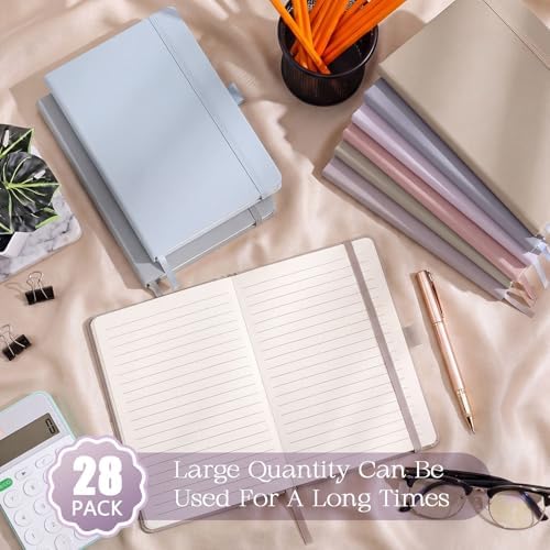 Laumoi 28 Pack A5 PU Leather Lined Notebook Journal, Morandi Color,Simple - Image 4