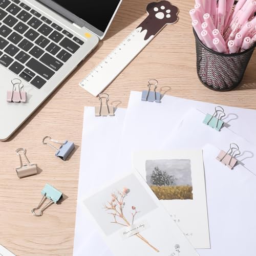 Jetec 500 Pcs Pastel 1 Inch Binder Clip Paper Clamp Metal Paper Clip - Image 4