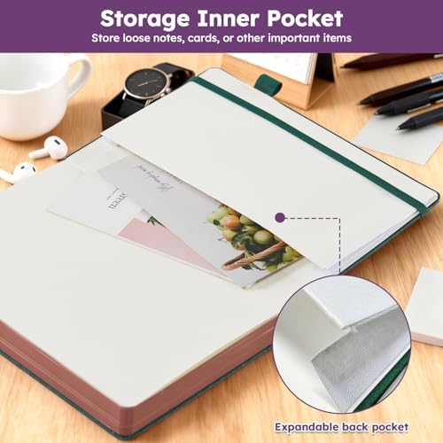 A5 Journaling Notebook, Hardcover Lined journal for Women Men writing, Note Taking, Personal Diary, 320 Pages 100GSM Thick Paper, Leather Cover Note book for School Office Supplies, 5.7'' X 8.4'' - Image 5
