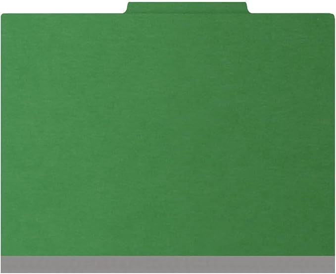25 Pt. Pressboard Classification Folders, 2/5 Cut ROC Top Tab, Letter Size, 2 Dividers, Moss Green (Box of 10) - Image 3