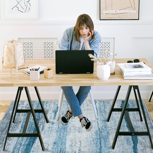 Office Chair Mat for Hardwood Floor, 48"x36" Easy Glide Computer Chair Mat Protector for Rolling Chair Under Desk Rug Nonslip Backing, Machine Wash - Image 2