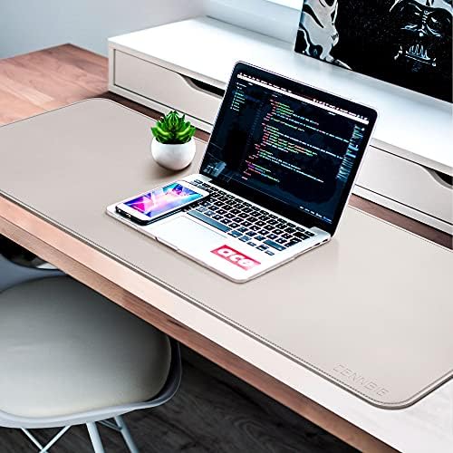 CENNBIE 39.3" x 19.6" Leather Desk mat,Perfect Desk Mate for Office(Cream) - Image 6