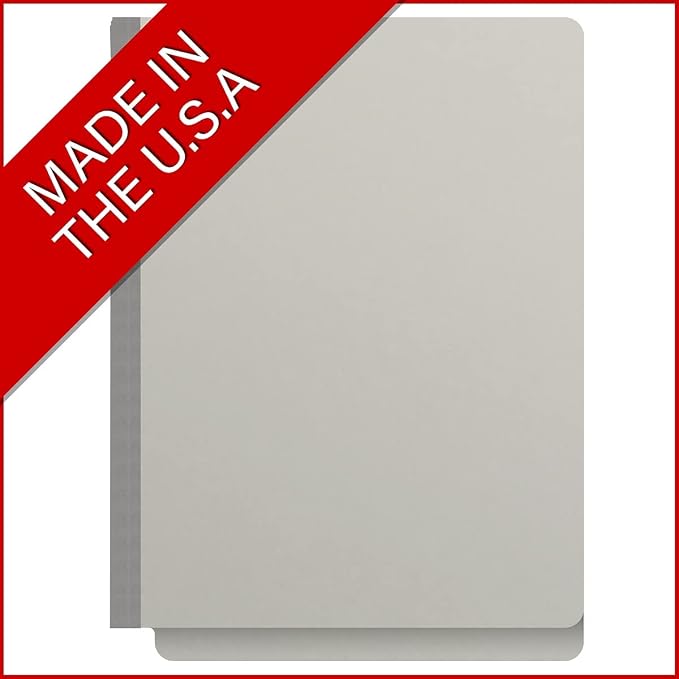 25 Pt. Pressboard Classification Folders, Full Cut End Tab, Letter Size, No Dividers, Light Gray (Box of 25) - Image 5