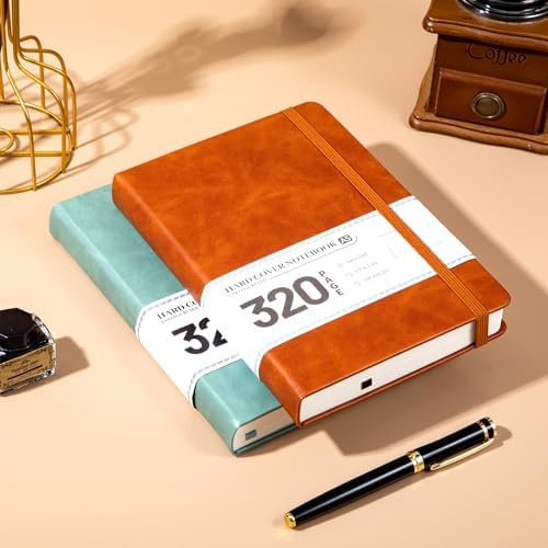 CAGIE 2 Pack Journals for Men Women- Journaling Notebooks Journals Leather for Writing Work Diary A5 Hardcover Thick - Image 2