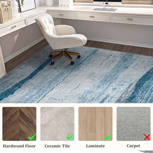 Office Chair Mat for Hardwood Floor, 48"x36" Easy Glide Computer Chair Mat Protector for Rolling Chair Under Desk Rug Nonslip Backing, Machine Wash - Image 4