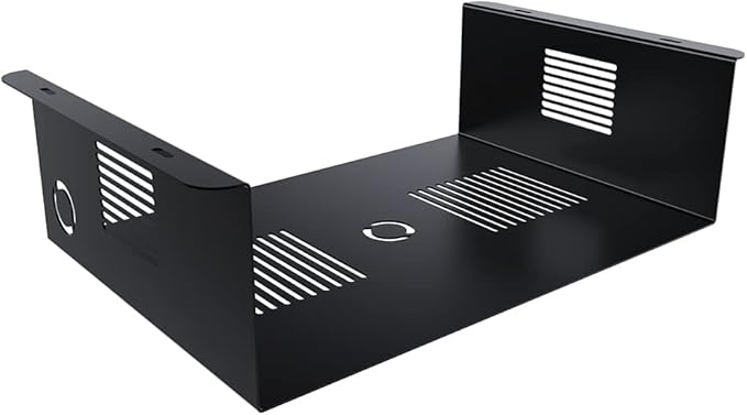 Under Desk PC Mount UCM-654 — Made in USA, Heavy-Duty Tech Support Bracket | Desktop Computers, PC, CPU, Gaming Console Mounting Application | Black Powder Coated Steel — 16W x 5H x 11D (1 Pack) by Oeveo