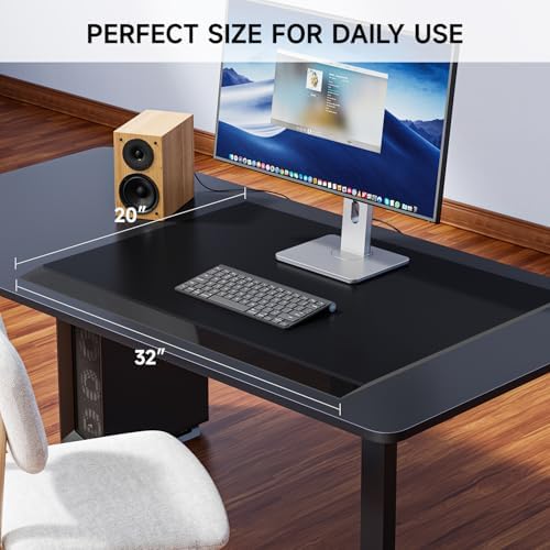 VASUHOME 32" x 20" Black Tempered Glass Desk Mat with Beveled Edge - Ergonomic Desk Protector, Dry Erase Surface, Ideal Table Top Protector for Home & Office - Image 7