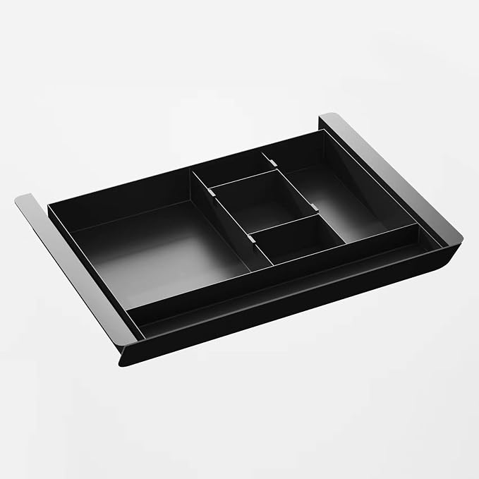 Under Desk Mounted Sliding Pull-out Drawer with Pencil Tray and Slide Storage Tray, 17'' long & 13.5'' deep Large Storage Organizer for Sit Stand Workstation by GAXOMO