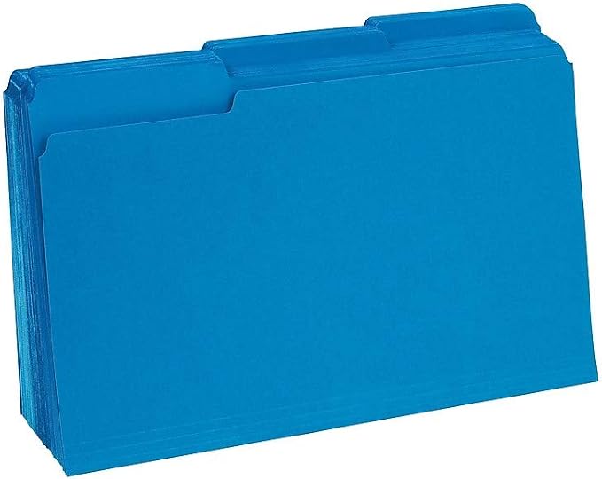 Staples Colored File Folders, Legal Size, 3‑Tab Top‑Tab Design, Blue, Durable Paper Stock, 100/Pack - Image 5