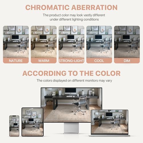 36"x48" Office Chair Mat for Hardwood Floor, Non-Slip Washable Light Pink - Image 6