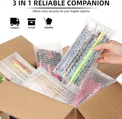 Frienda 300 Pcs Self Adhesive Bubble Bags Packing Pouches, 4" X 8" - Image 4