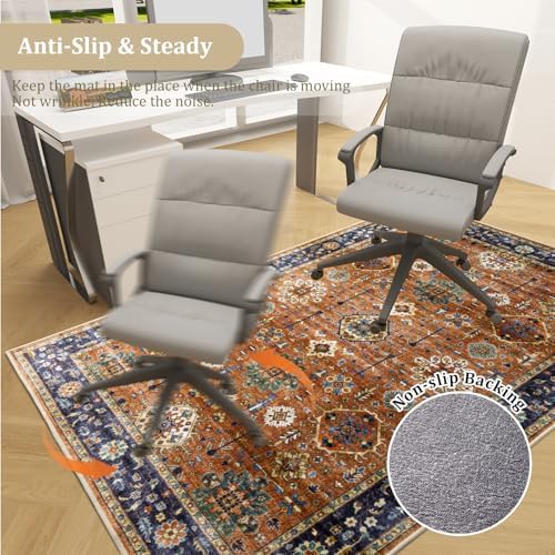 Office Chair Mat for Hardwood Floor, 48"x36" Easy Glide Computer Desk Mat Protector for Rolling Chair Under Desk Rug Nonslip Backing, Machine Wash, (Modern) - Image 5