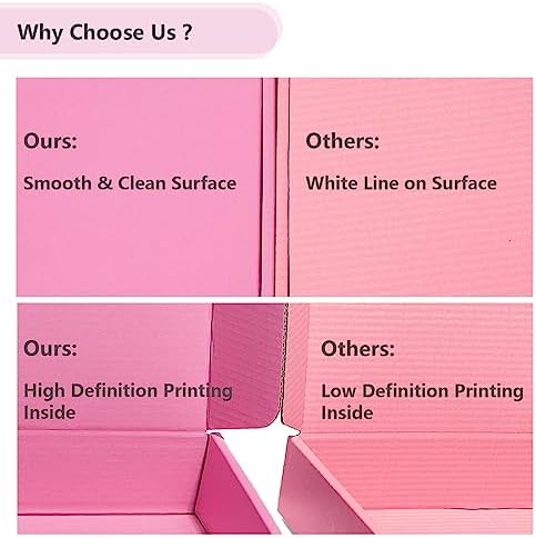 Timirog Small Shipping Boxes 6x6x2 Inches 25 Pack Pink Corrugated Cardboard - Image 3
