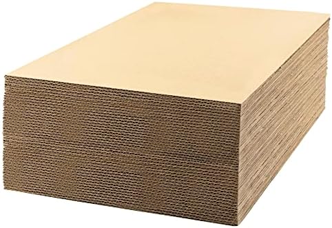 Golden State Art 50 Pack 11x17 Corrugated Cardboard Sheet 1/8" Flat Inserts by GoldenStateArt