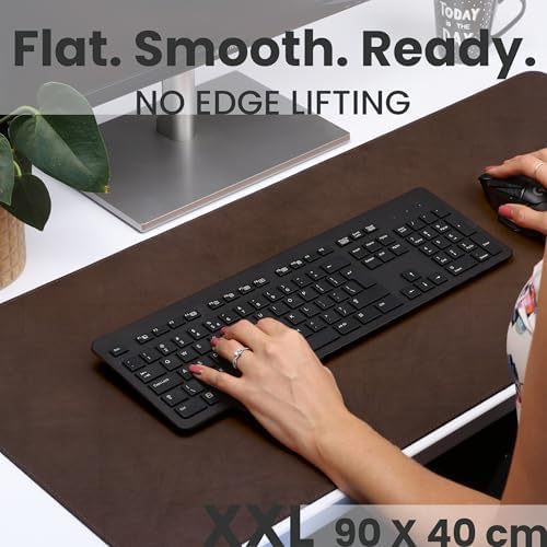 Full Grain Leather Desk Pad, Dark Brown, XL (35.4 x 15.7 inch) - Image 3