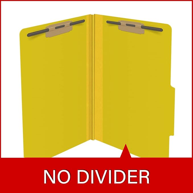 25 Pt. Pressboard Classification Folders, 2/5 Cut ROC Top Tab, Legal Size, No Dividers, Yellow (Box of 25) - Image 8