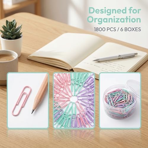 Colored Jumbo Paper Clips, 300pcs 2 Inch (50 mm) Paper Clip Paperclips Colorful Clips for Paperwork Ideal for Home, School and Office Use Colored (Macaron, 2 Inch (Pack of 6)) - Image 5