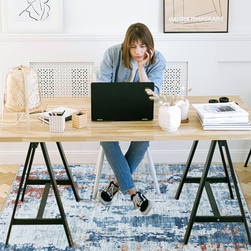 Office Chair Mat for Hardwood Floor, 48"x36" Easy Glide Computer Chair Mat Protector for Rolling Chair Under Desk Rug Nonslip Backing, Machine Wash - Image 2