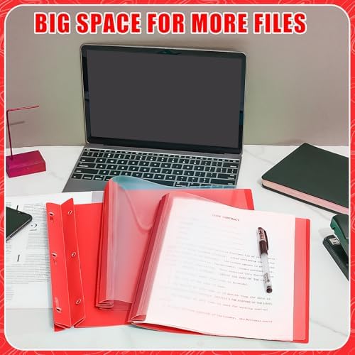 Teling 150 Pcs Plastic Report Covers Bulk with 3-Prong Fastener, Red - Image 5