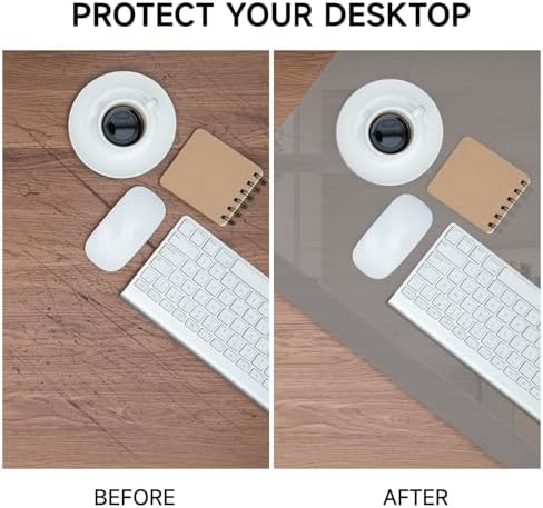 VASUHOME 24" x 18" Grey Tempered Glass Desk Mat with Beveled Edge - Ergonomic Desk Protector, Dry Erase Surface, Ideal Table Top Protector for Home & Office - Image 3