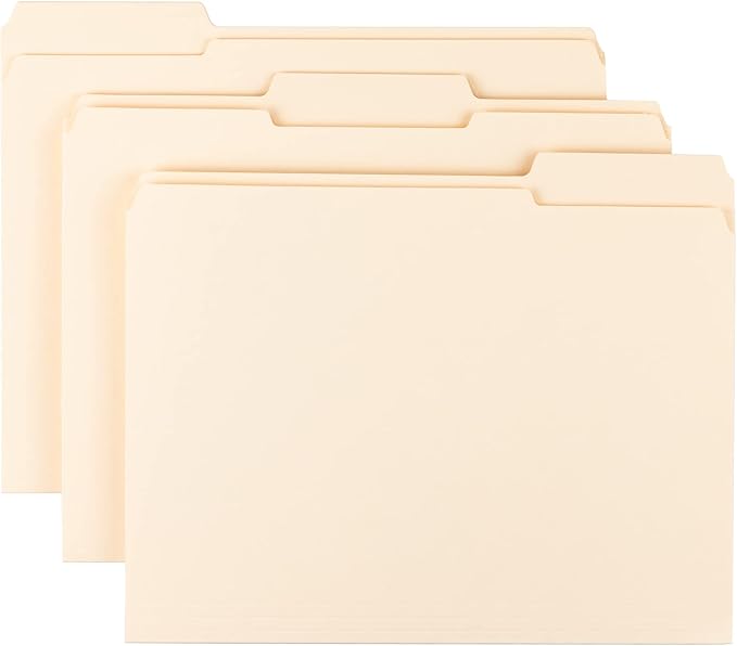 Smead File Folder, Reinforced 1/3-Cut Tab, Letter Size, Manila, 45 Per Box (10438) by SMEAD