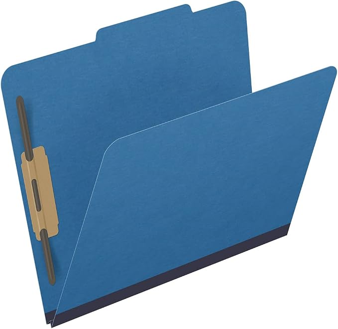 25 Pt. Pressboard Classification Folders, 2/5 Cut ROC Top Tab, Letter Size, No Dividers, Royal Blue (Box of 25) - Image 2