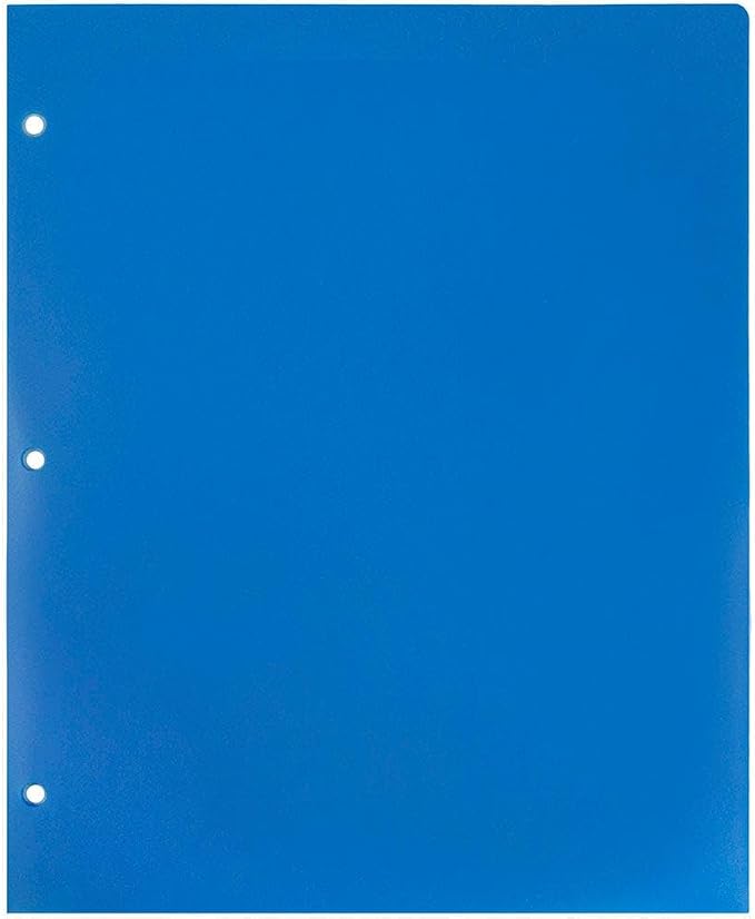 JAM PAPER Heavy Duty Plastic 3 Hole Punch Pocket Folders - Extra Tough School Folders - Blue - Bulk 144/Box - Image 4