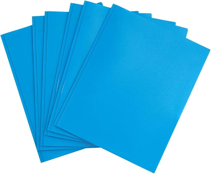 JAM PAPER Plastic Color POP Folders - 2 Pocket Durable Folders with Metal Prongs Fastener Clasps - Blue - 6/Pack - Image 7