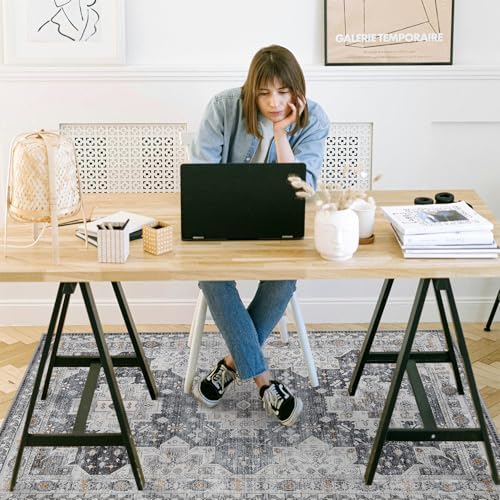 chakme Office Chair Mat for Hardwood Floor, 72"x48" Easy Glide Computer Desk Mat Protector for Rolling Chair Under Desk Rug Nonslip Backing, Machine Wash, (Boho) - Image 2