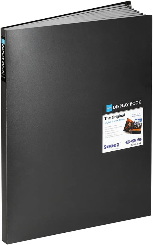 Sooez Heavy Duty Binder with Plastic Sleeves 18"x24", Portfolio Folder | With 30 Clear Sheet Protectors, Display 60 Pages, Presentation Book for Artwork, Sheet Music, Document by Sooez