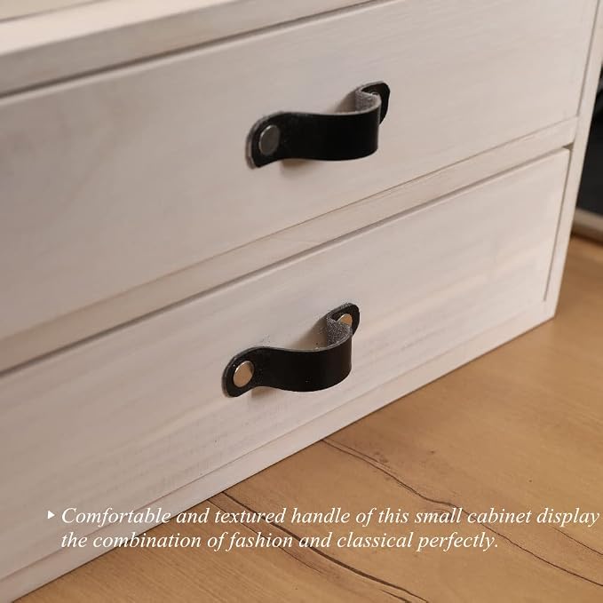 DDYURI Desk Organizer Drawers for Office Supplies Kitchen Storage - Wood Makeup Organizer Box/Countertop Drawers Chest for Dresser Wooden Cabinet Printer Stand Machine Shelf White (FAX2C-WH） - Image 5